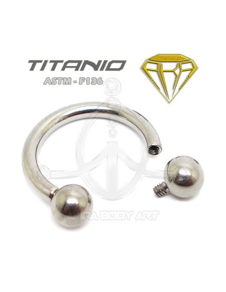 Circular Barbell Titanio. Rosca Interna