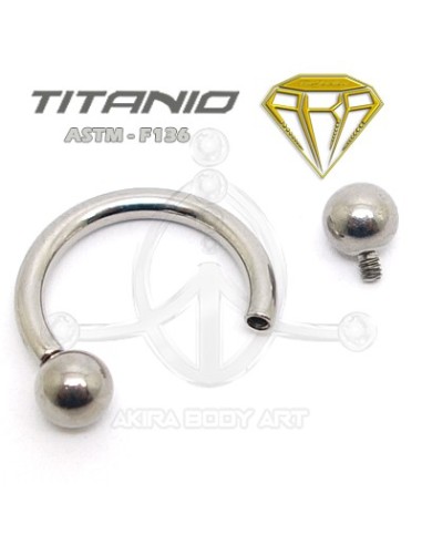 Circular Barbell Titanio. Rosca Interna