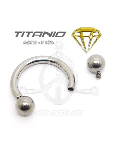 Circular Barbell Titanio. Rosca Interna