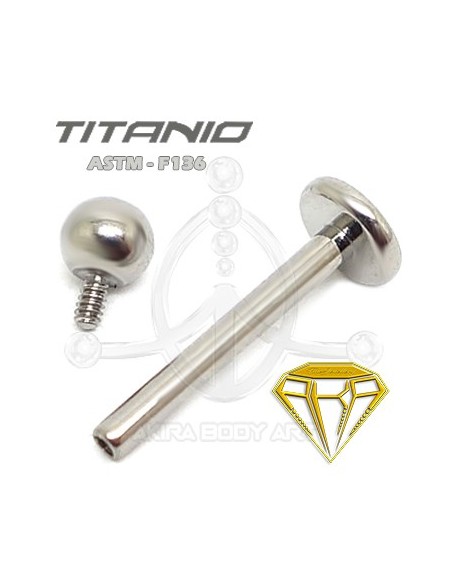 Labret Titanio. Rosca Interna