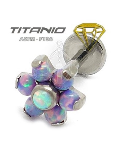 Labret Titanio FLOR Opalo