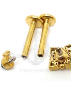 Labret Triangulo Bolas y Pincho Oro (Rosca interna) 2
