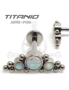 Labret Titanio 3 Ópalos 2