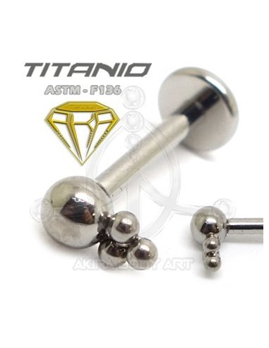 Labret 4 bolas (Titanio Rosca interna)