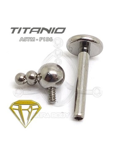 Labret 4 bolas (Titanio Rosca interna)