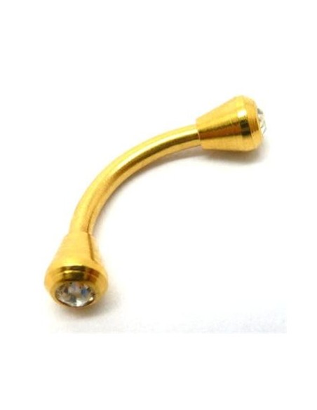Minibanana cono joya anodizado oro