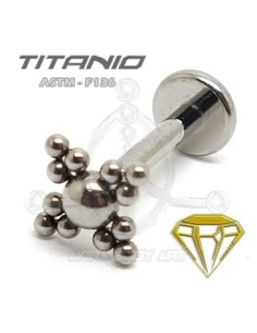 Labret Pirámides-Bolas (Titanio Rosca interna)