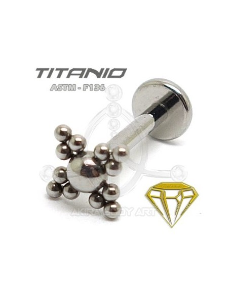 Labret Pirámides-Bolas (Titanio Rosca interna)