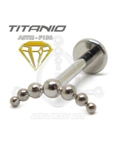 Labret Luna- 7 Bolas (Titanio Rosca interna)