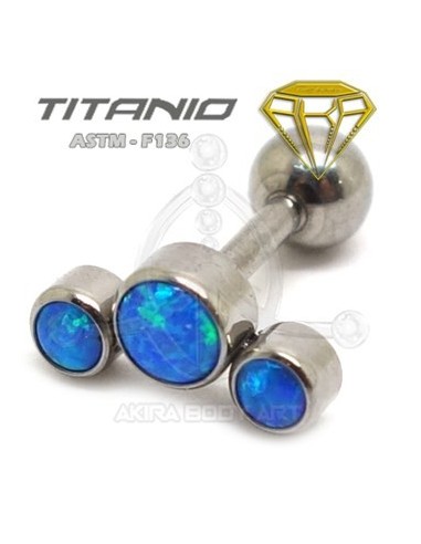 Tragus 3 Ópalos Azules