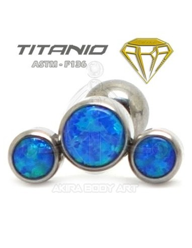 Tragus 3 Ópalos Azules