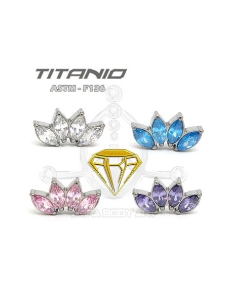 Labret PETALOS (Titanio Rosca interna)