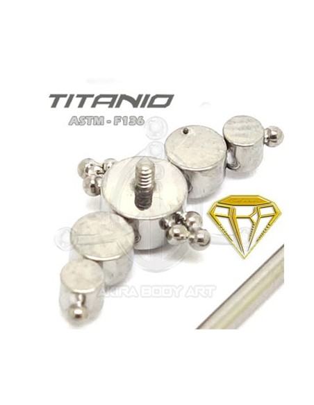 Labret LUNA DE CRISTAL con Bolas - Titanio