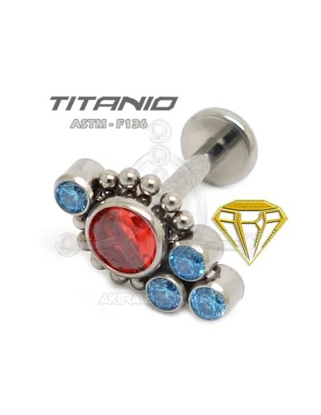 Labret JOYAS Colores con Bolas - Titanio