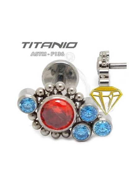 Labret JOYAS Colores con Bolas - Titanio