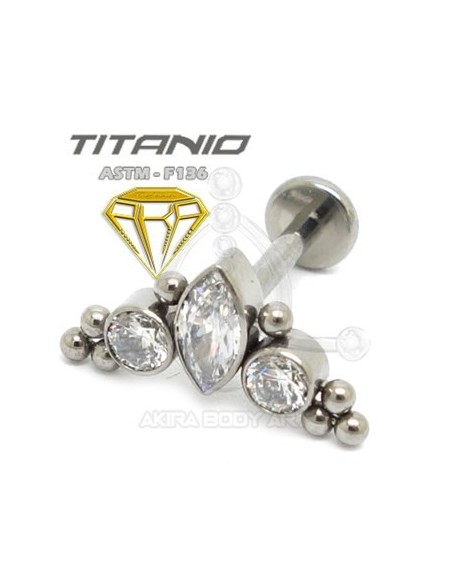 Labret JOYAS con Bolas - Titanio