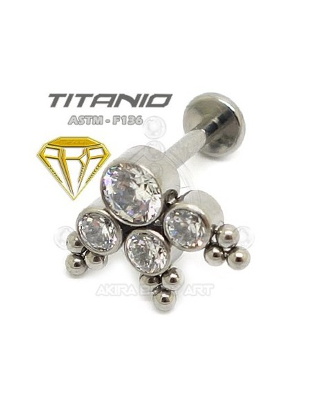 Labret 4 JOYAS con Bolas - Titanio