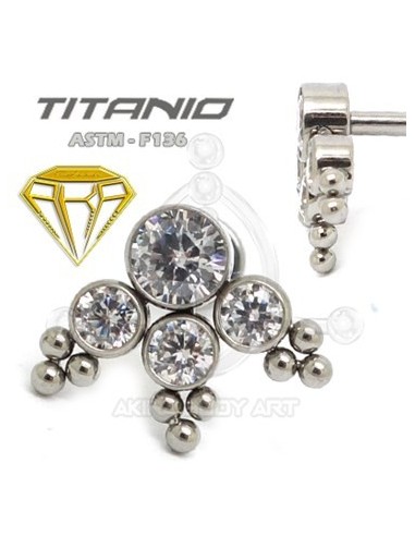 Labret 4 JOYAS con Bolas - Titanio