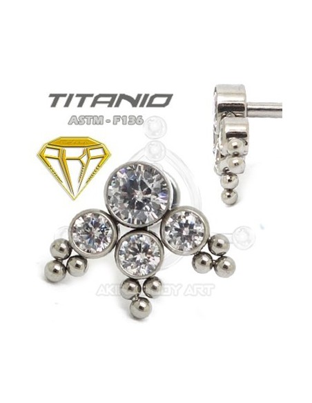 Labret 4 JOYAS con Bolas - Titanio