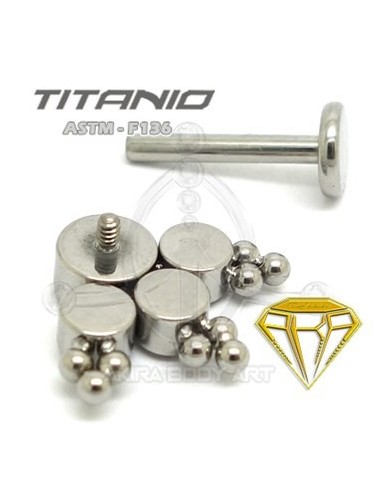 Labret 4 JOYAS con Bolas - Titanio