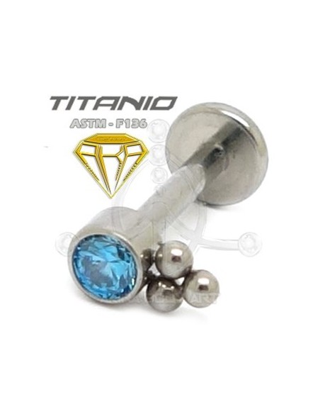 Labret JOYA con Bolas - Titanio