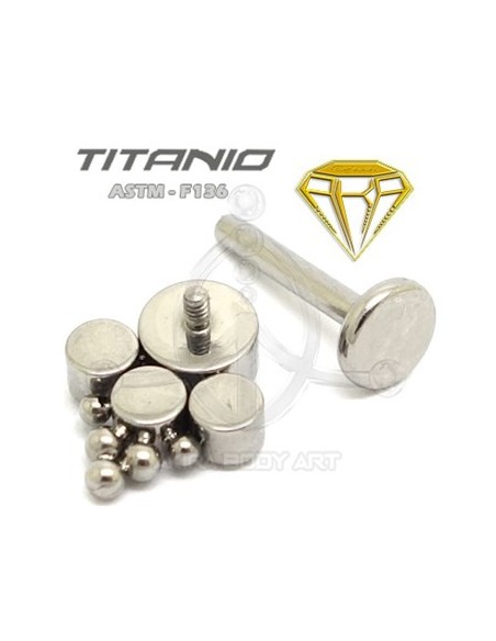 Labret 4 JOYAS con Bolas - Titanio (2)