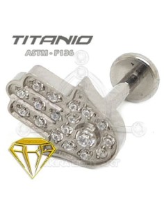 Labret MANO DE FATIMA - Titanio