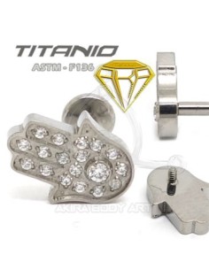 Labret MANO DE FATIMA - Titanio 2