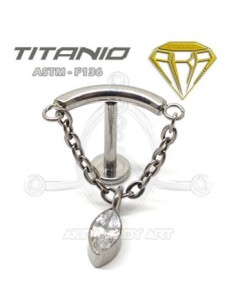 Labret barra con cadena - OJO DE CRISTAL 2