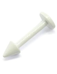 Labret con pincho acero blanco