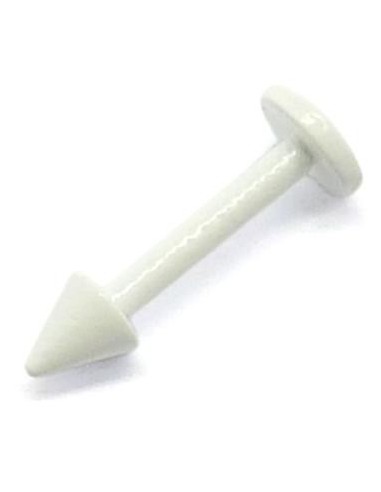 Labret con pincho acero blanco