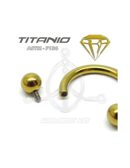 Circular Barbell Titanio R. Interna - ANOD. ORO