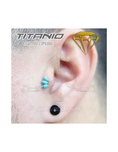 Labret 3 Pétalos - Titanio Rosca Interna
