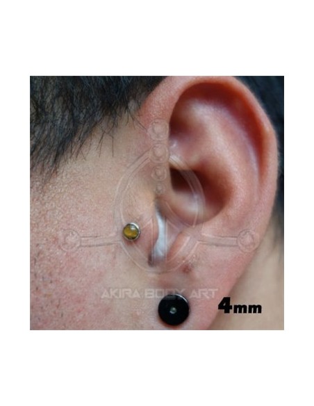 Labret titanio ROSCA INTERNA - OJO DE TIGRE
