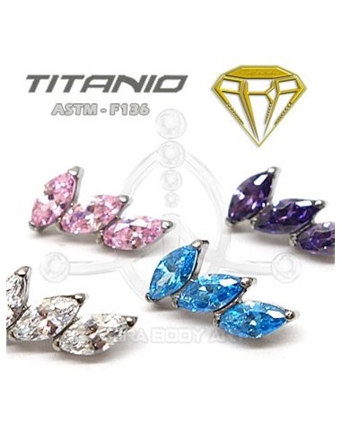Labret pétalos joyas ? Titanio Ros. Interna