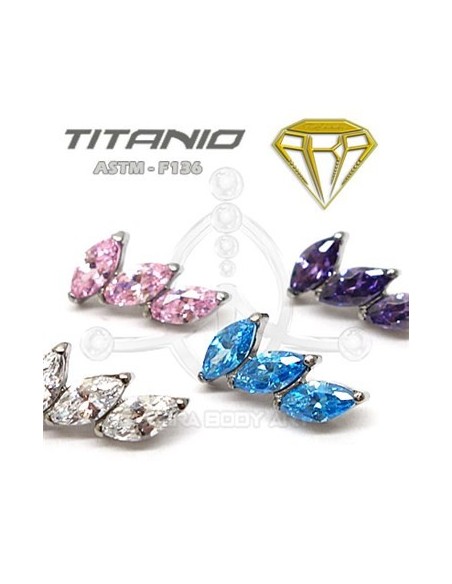 Labret pétalos joyas ? Titanio Ros. Interna