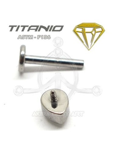Labret Lágrima Ópalo - Titanio Rosca Interna