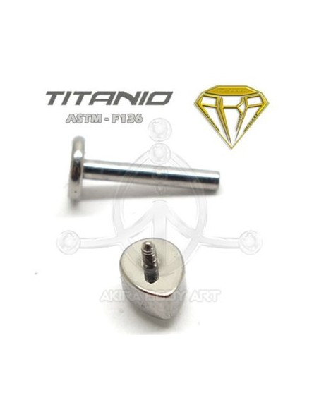 Labret Lágrima Ópalo - Titanio Rosca Interna