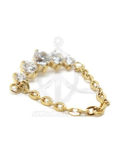 Repuesto corona de joyas con cadena - Oro