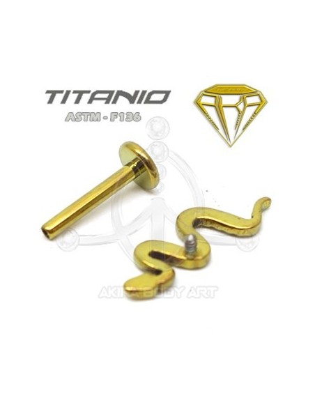 Labret Titanio - SERPIENTE (Anodizado Oro)