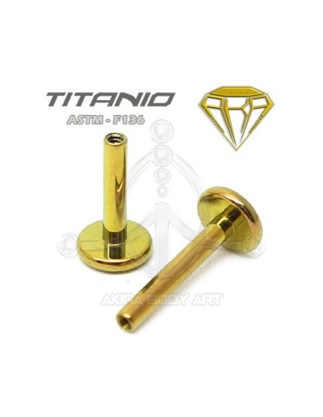 Barra Labret Titanio. Rosca Interna