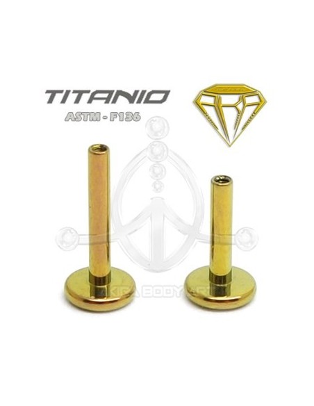 Barra Labret Titanio. Rosca Interna