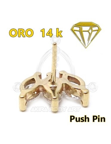 Repuesto PUSH IN joya 3 Pétalos - 14K