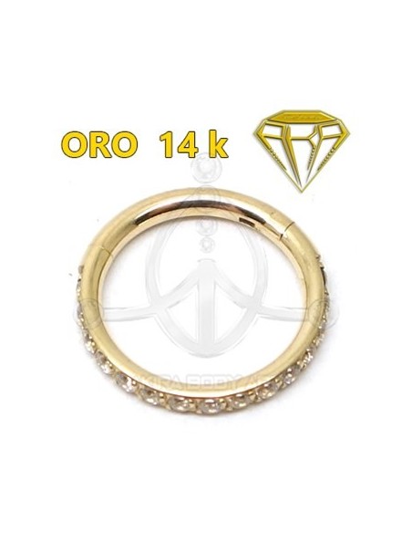 Aro Segmentado con Joyas en canto - 14K