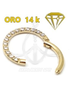 Aro Segmentado con Joyas - 14K