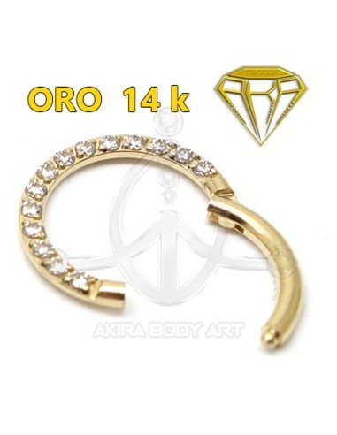Aro Segmentado con Joyas - 14K