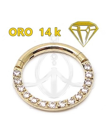 Aro Segmentado con Joyas - 14K