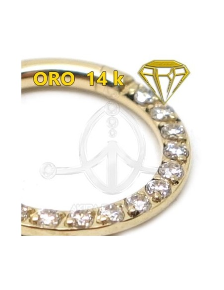Aro Segmentado con Joyas - 14K