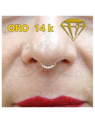 Aro Segmentado con Joyas - 14K