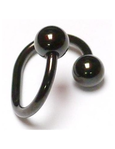 Circular barbell acero negro doblado